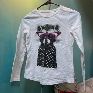 Girls Size 10-12 Arizona Raccoon Graphic Tee